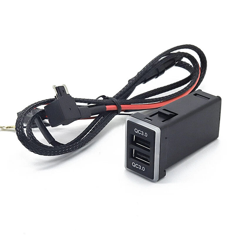 Blue LED USB Port QC 3.0 Charger for Toyota Sequoia (2008–Present)