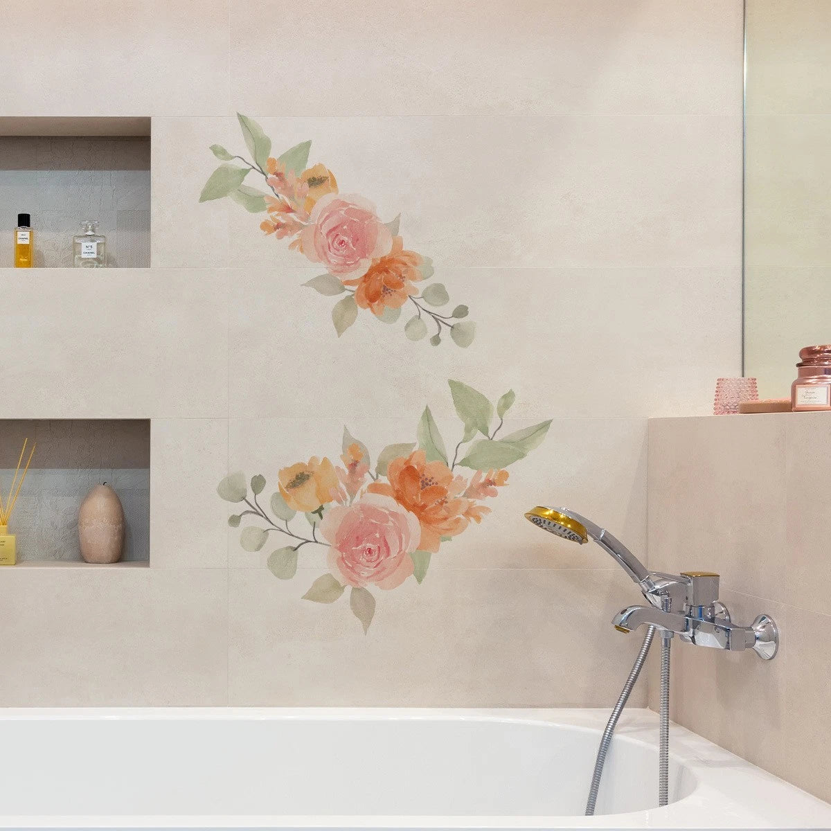 30x30cm PVC Floral Wall Stickers for Room Decor (No Part Numbers)