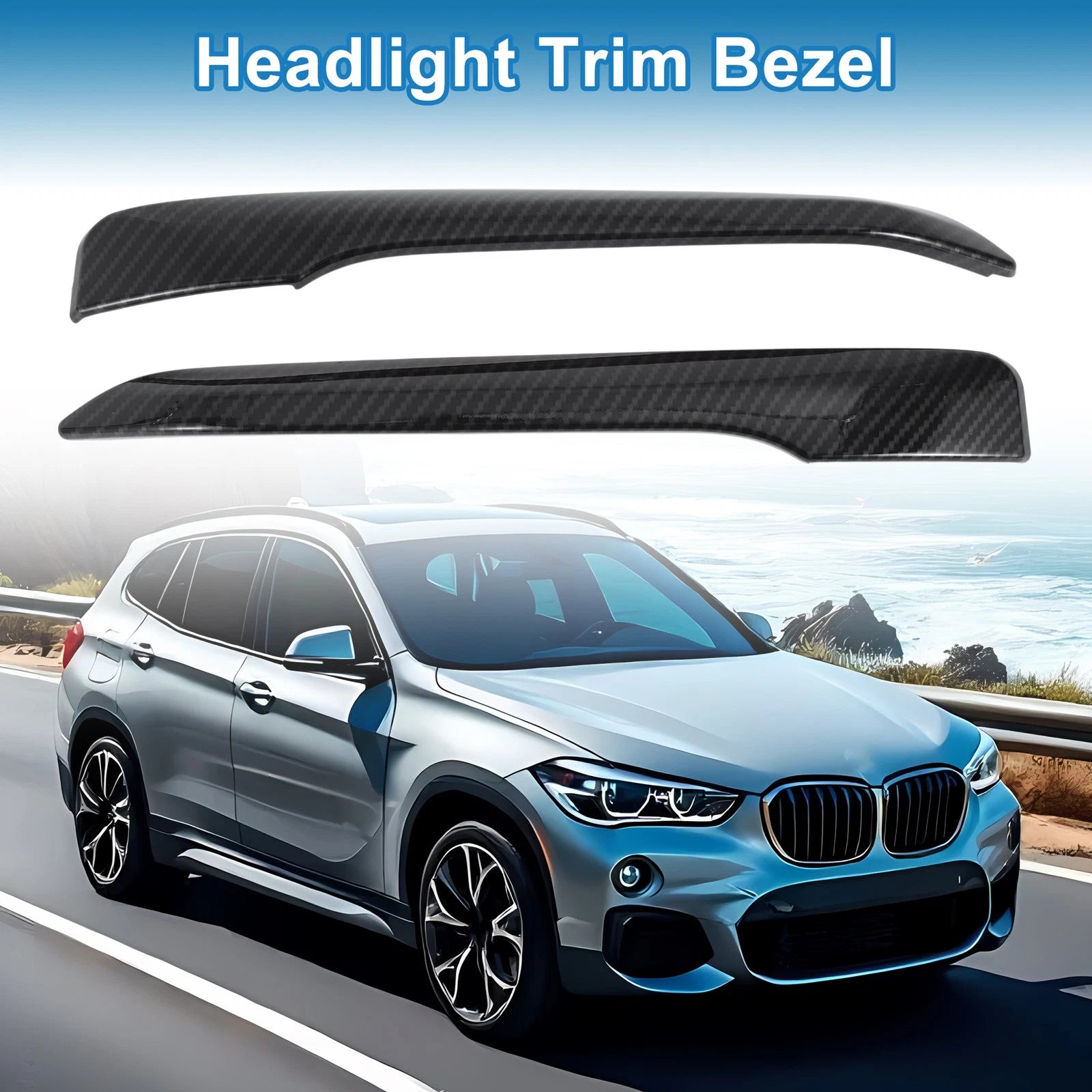 Headlight Trim Bezel Front Left Right Replacement for BMW X1 F48 (2016–2019)
