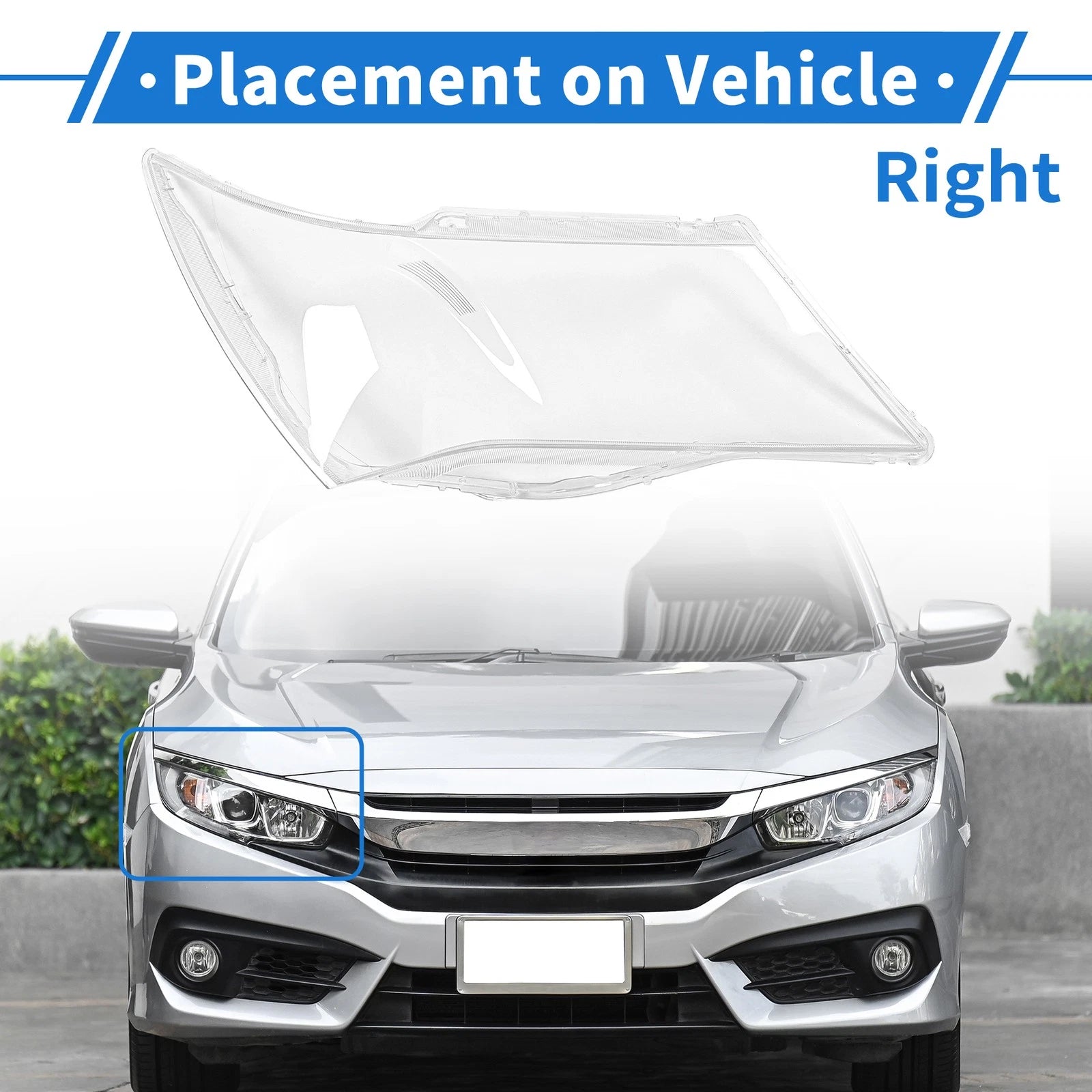 1 Pcs Headlight Lens Cover Front Right for Honda Acura (2007–2013) Clear