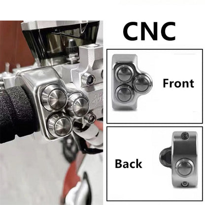 22mm Silver Universal Motorcycle Handlebar Switch with 4 Function Control