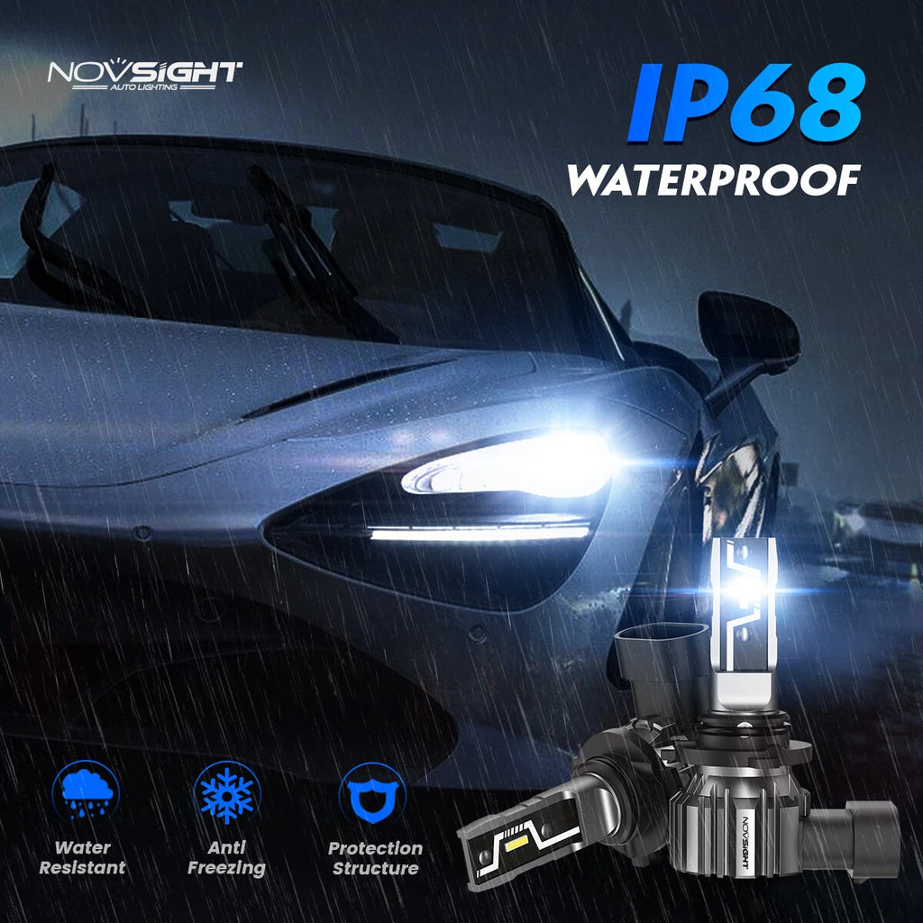 2X 9006 LED Headlight Bulbs for NOVSIGHT (10000LM 50W)