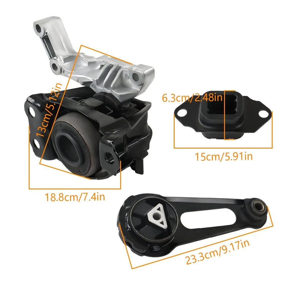 3Pcs Engine Motor & Trans Mounts for Nissan March Versa (2012–2019) 1.6L