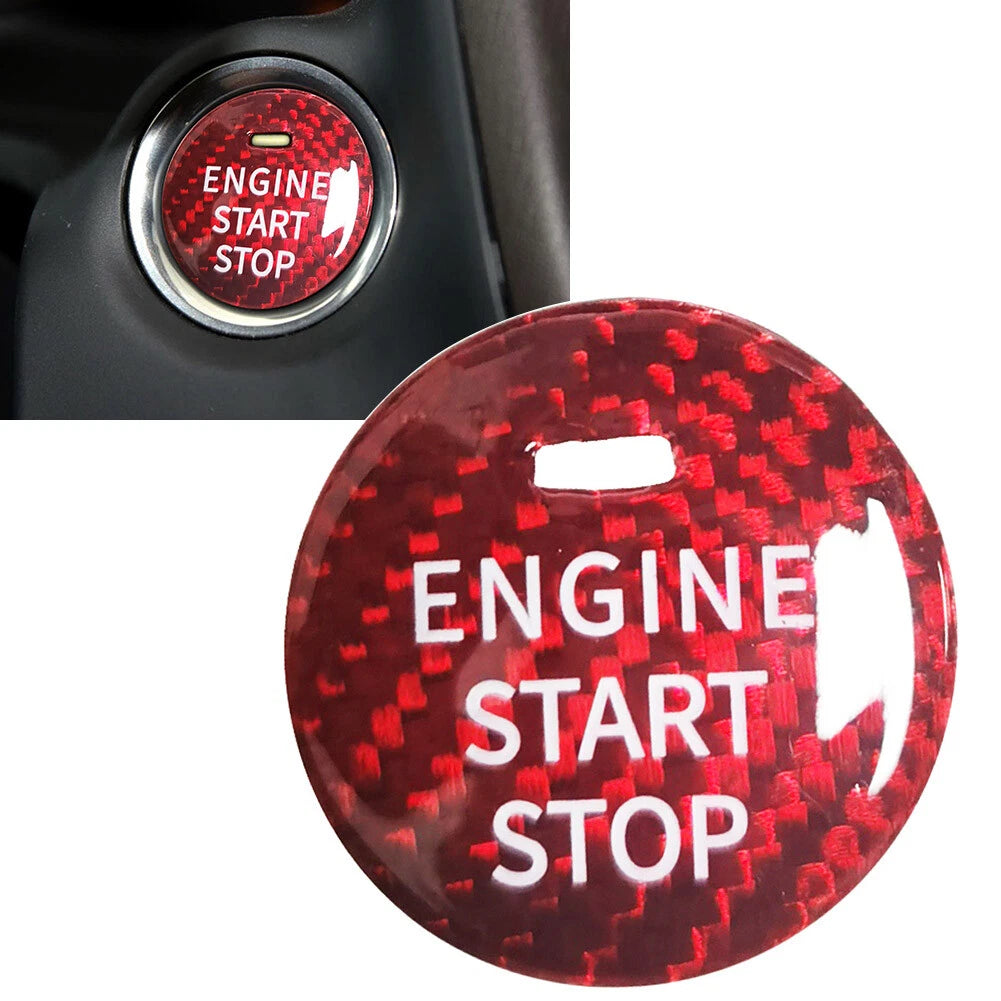 Start Stop Button Sticker for Mazda CX-3, CX-4, CX-5, CX-8, MX-5 (2016–2023) Carbon Fiber Red