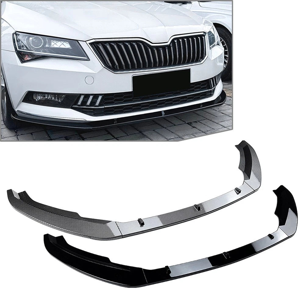 Front Bumper Lip Splitter Spoiler for Skoda Superb B8 (2016–2018)