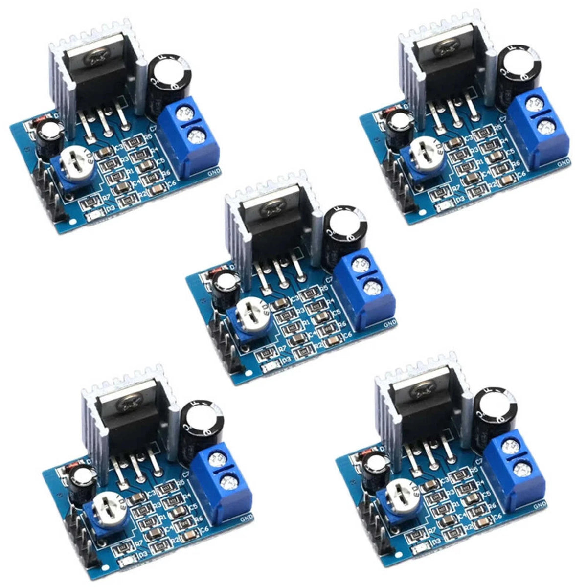 5Pcs Audio Amplifier Board Module Mono 18W 6-12V with Volume Control