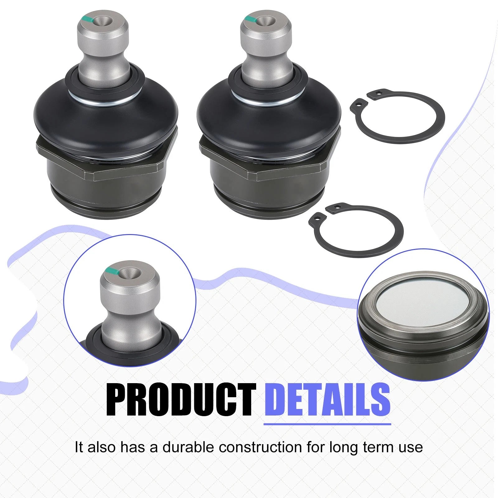 Set of 2 Lower Ball Joints for Kawasaki Prairie 300 400 KVF (2001–2002)