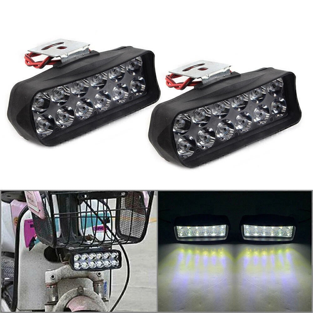 2X 12-LED Motorcycle Front Headlight Spot Fog Light for ATV UTV