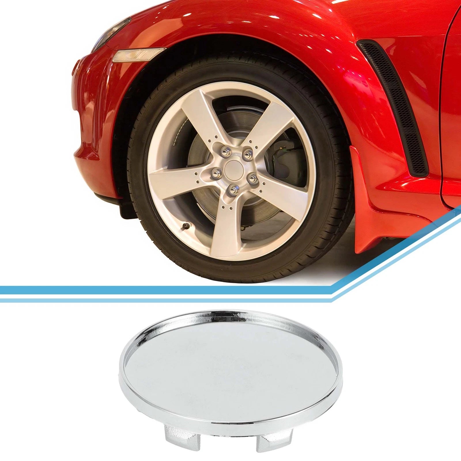 Universal Wheel Center Hub Cap 59mm Chrome Silver Tone (Fits )