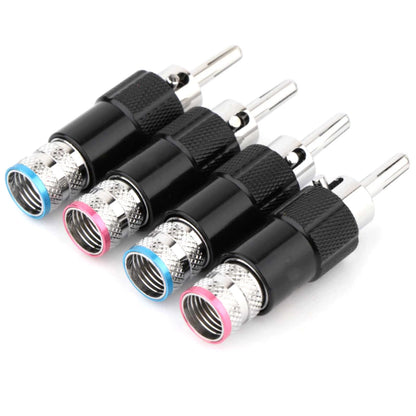Set of 4 Brass Double Screw Locking Banana Adapter Plugs for HIFI Cable