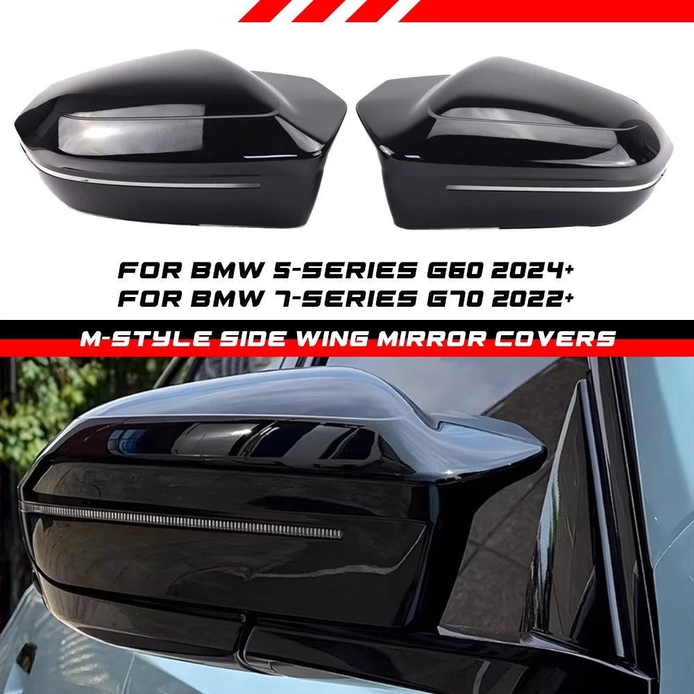 Gloss Black M-Style Mirror Caps for BMW 7-Series G70 (2022–Present), X3 G45 (2025–Present)