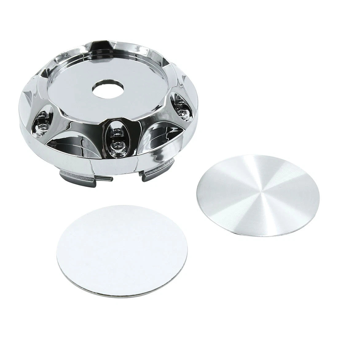 Set of 4 Silver Tone 68mm Wheel Center Hub Caps for Universal Fit