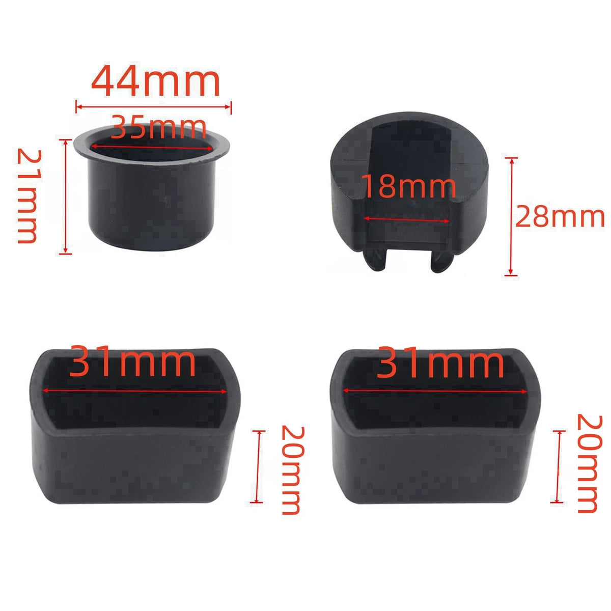 Set of 4 Tailgate Hinge Pivot Bushing Inserts for Dodge Ram & Ford F Series