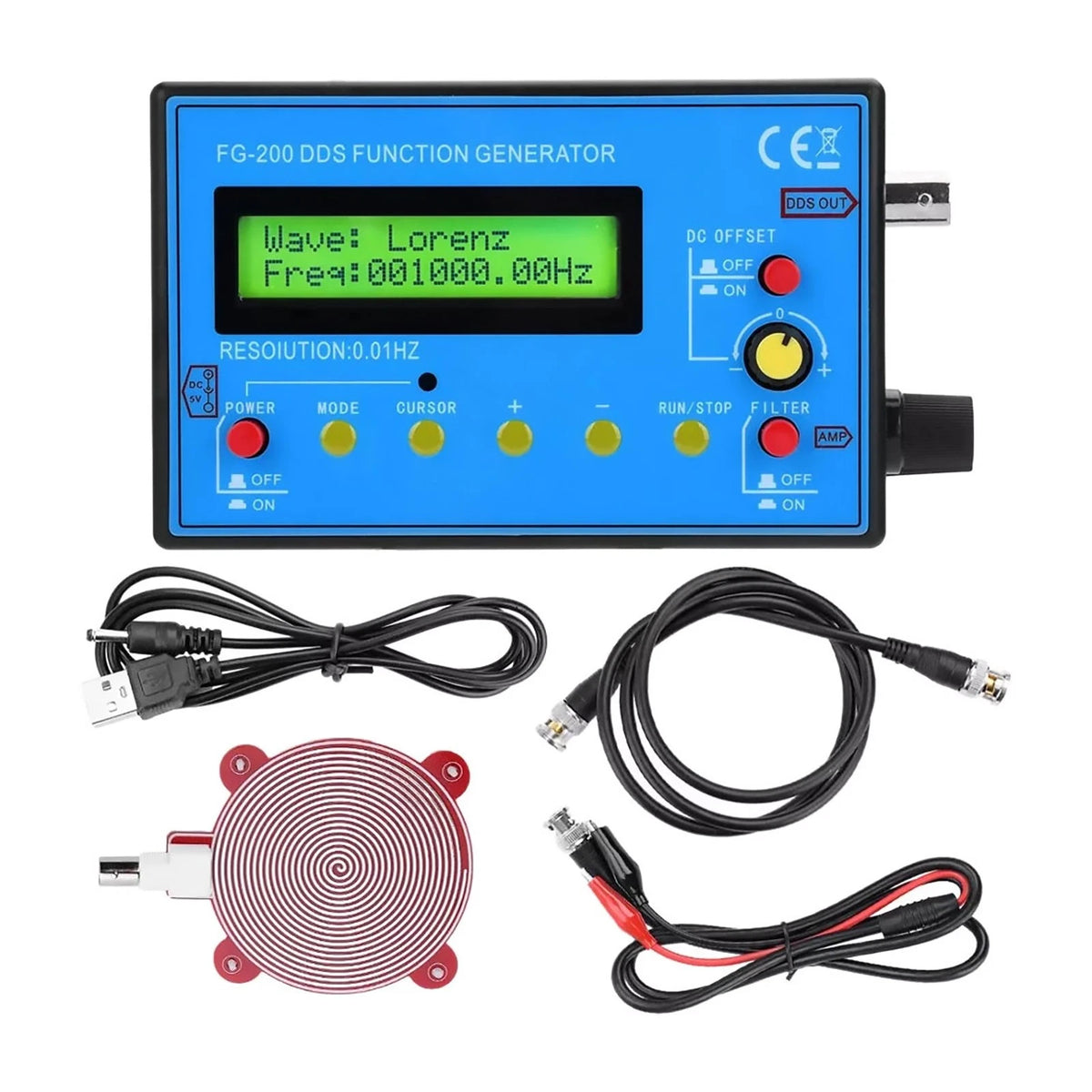 DDS Signal Generator for Universal Use (0.01Hz-500kHz, 15 Waveforms)