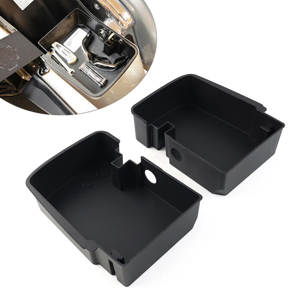 Pair Saddlebag Tray Organizer For Harley Road King Electra Glide 2014-2023