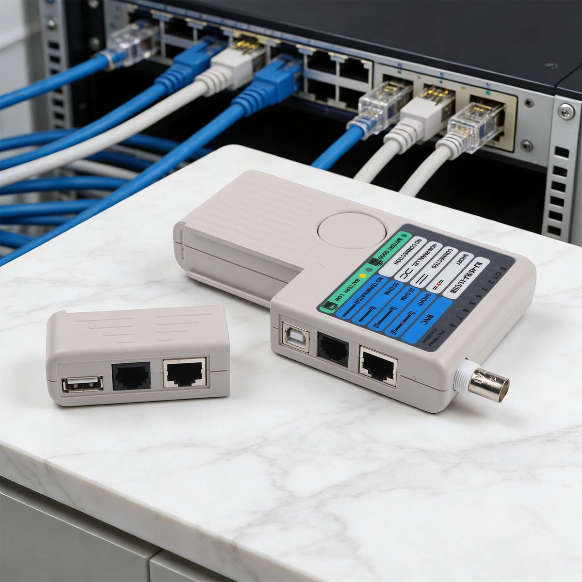 4-in-1 Network Cable Tester for LAN USB RJ11 BNC Cables