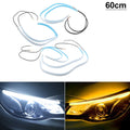 2 Pcs 60cm Sequential DRL LED Strip Turn Signal Light Bright Yellow Flexible LED
