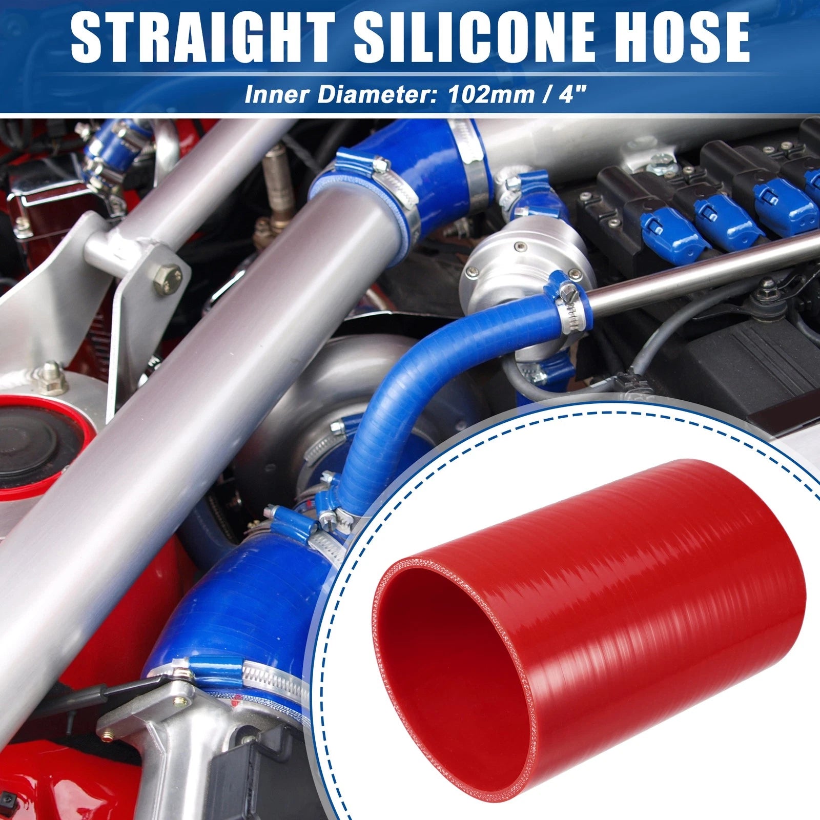 4" ID 6" Length Silicone Reducer Hose for Intercooler (Universal)