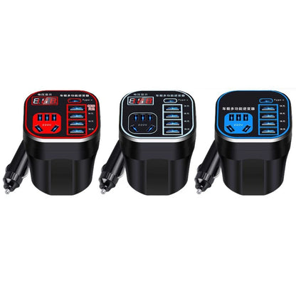 Efficient Car Power Inverter with 4 USB Ports and 12V24V to 220V Converter