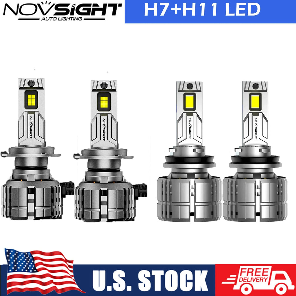 4X H7 H11 200W LED Headlight Bulbs Conversion Kit for Vehicles