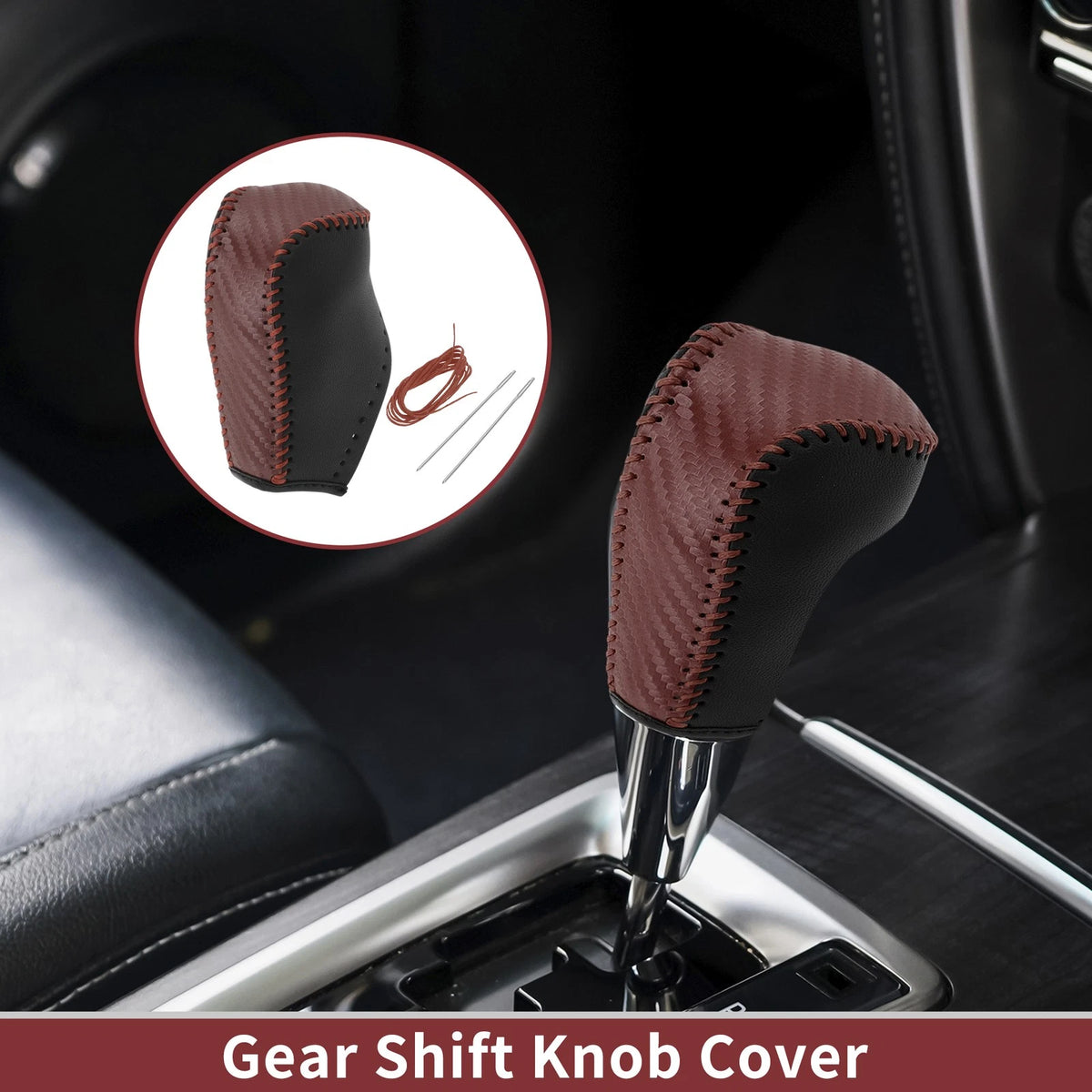 Gear Shift Knob Cover Replacement for Toyota Corolla Brown Faux Leather (2003–2017)