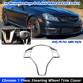 Chrome Steering Wheel Trim Cover for Mercedes Benz C-Class E-Class CLA-Class AMG