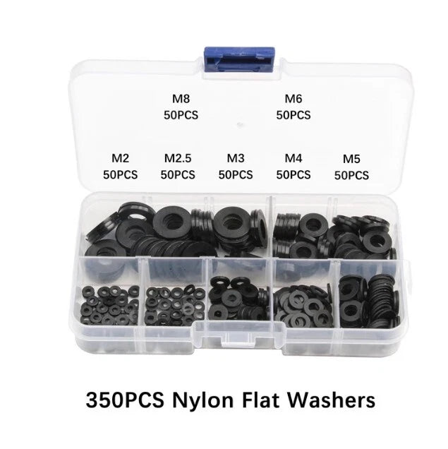 250pcs Plastic Washers for Metric M2-M8 Assortments