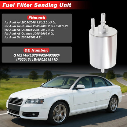 Fuel Filter Assembly for Audi A4 (2005–2006) No.G10214/KL57, Metal