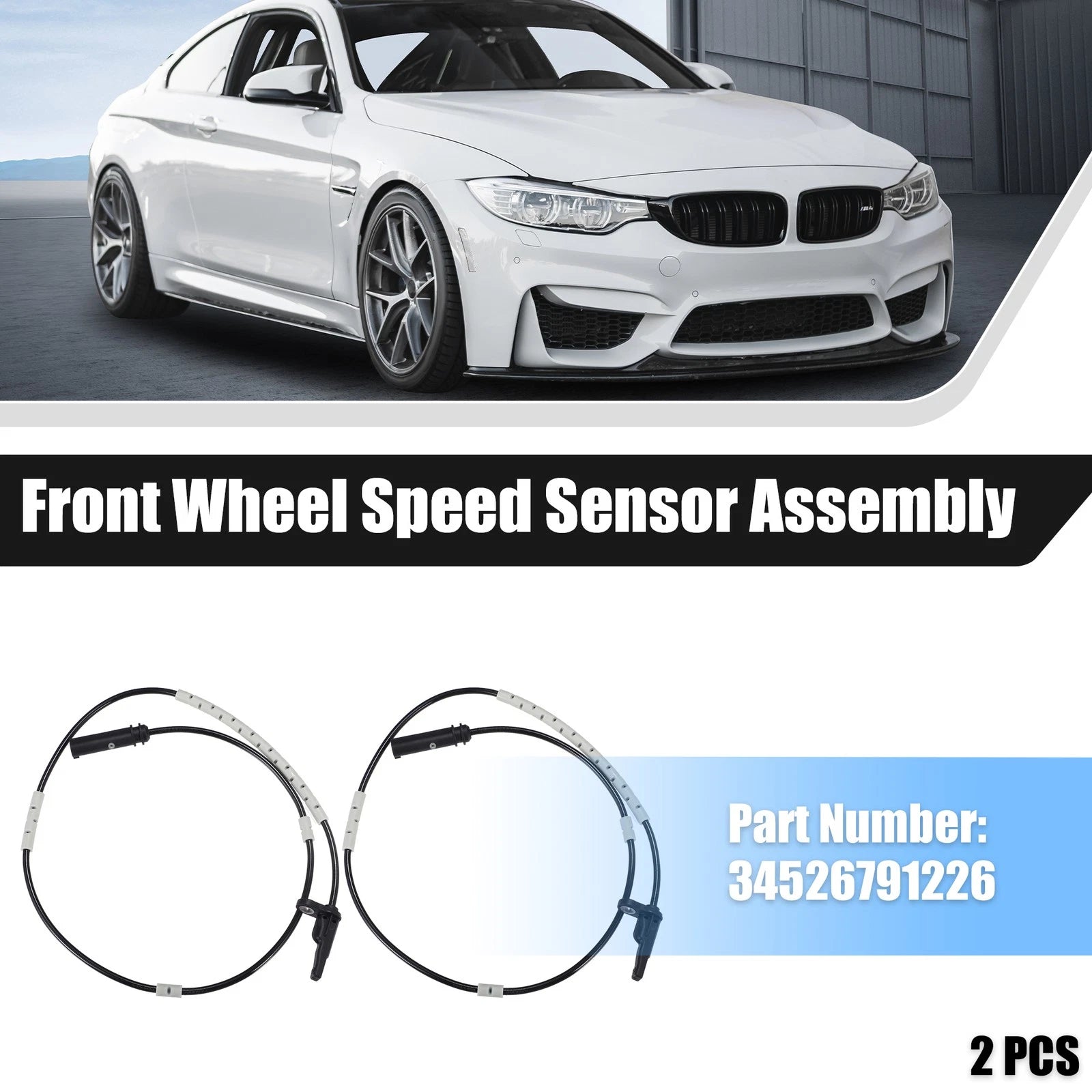 2pcs ABS Wheel Speed Sensor Rear Left Right Replacement for BMW 340i (2016–2020)