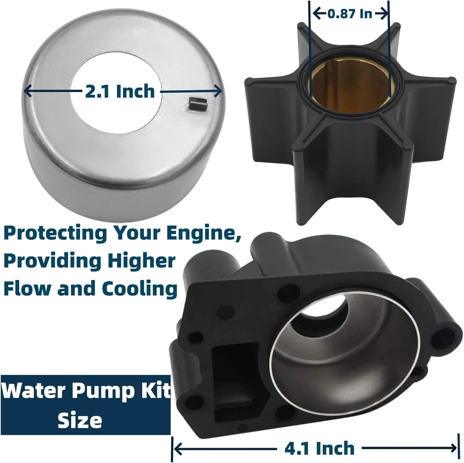 Water Pump Impeller Kit for Mercury 75 80 90 115 140 150 HP (46-73804A3)