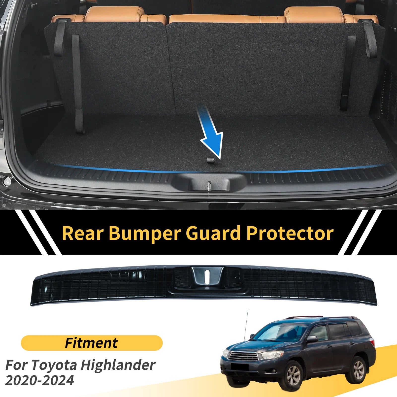 Bumper Guards for Toyota Highlander 2020–2024 Titanium Tone 1Pc