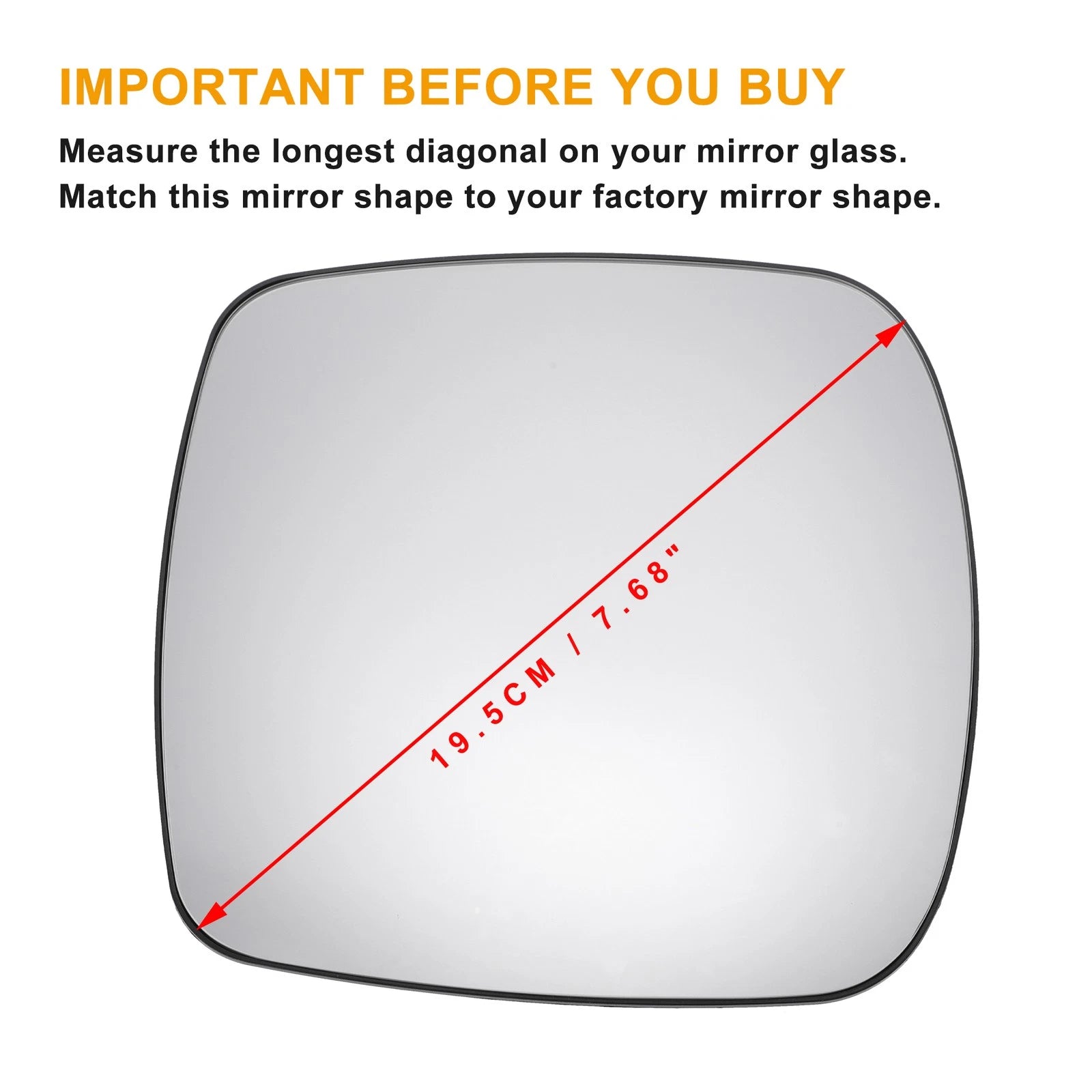 Left Side White Mirror Glass for Renault Kangoo (2008–2012)