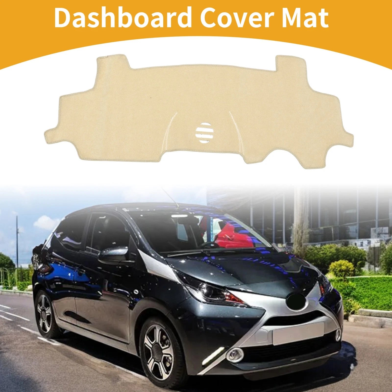 Dashboard Cover for Toyota Aygo 2005–2014 Dash Cover Mat Beige