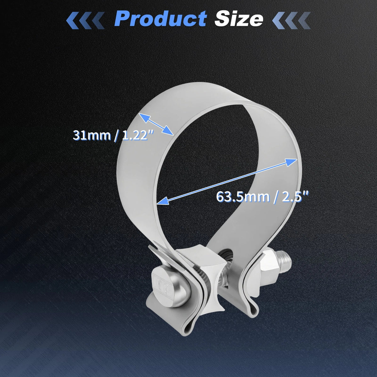 3" Exhaust Clamp for Universal Applications (T304 Stainless Steel)