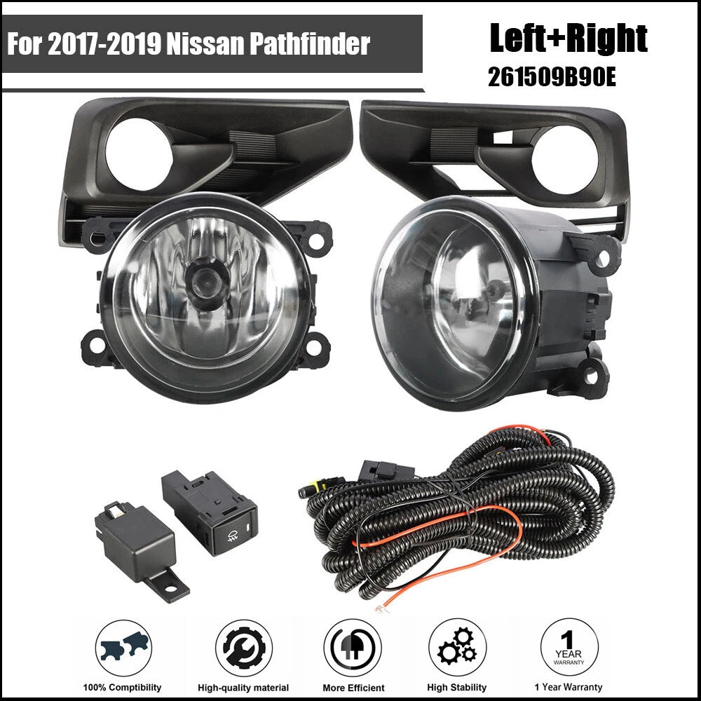 Fog Light Lamp Assembly Kit for Nissan Pathfinder (2017–2019) - Includes Wiring & Switch
