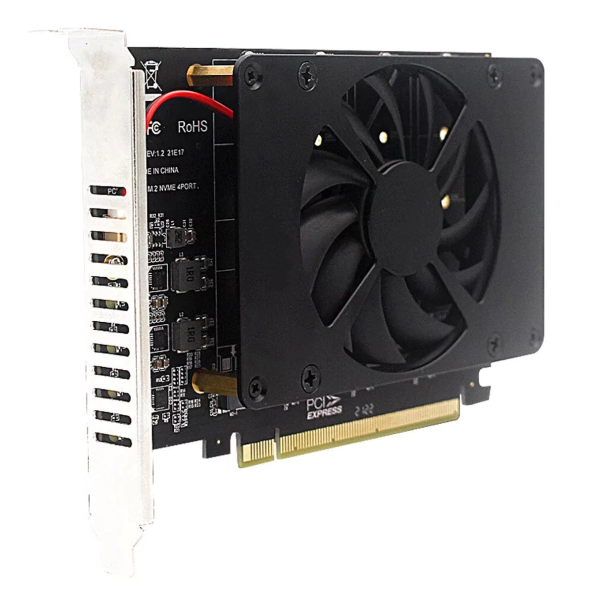 1PC PH44F NVME M.2 MKEY PCIe Adapter Card 4-Disk Soft RAID