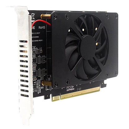 1PC PH44F NVME M.2 MKEY PCIe Adapter Card 4-Disk Soft RAID