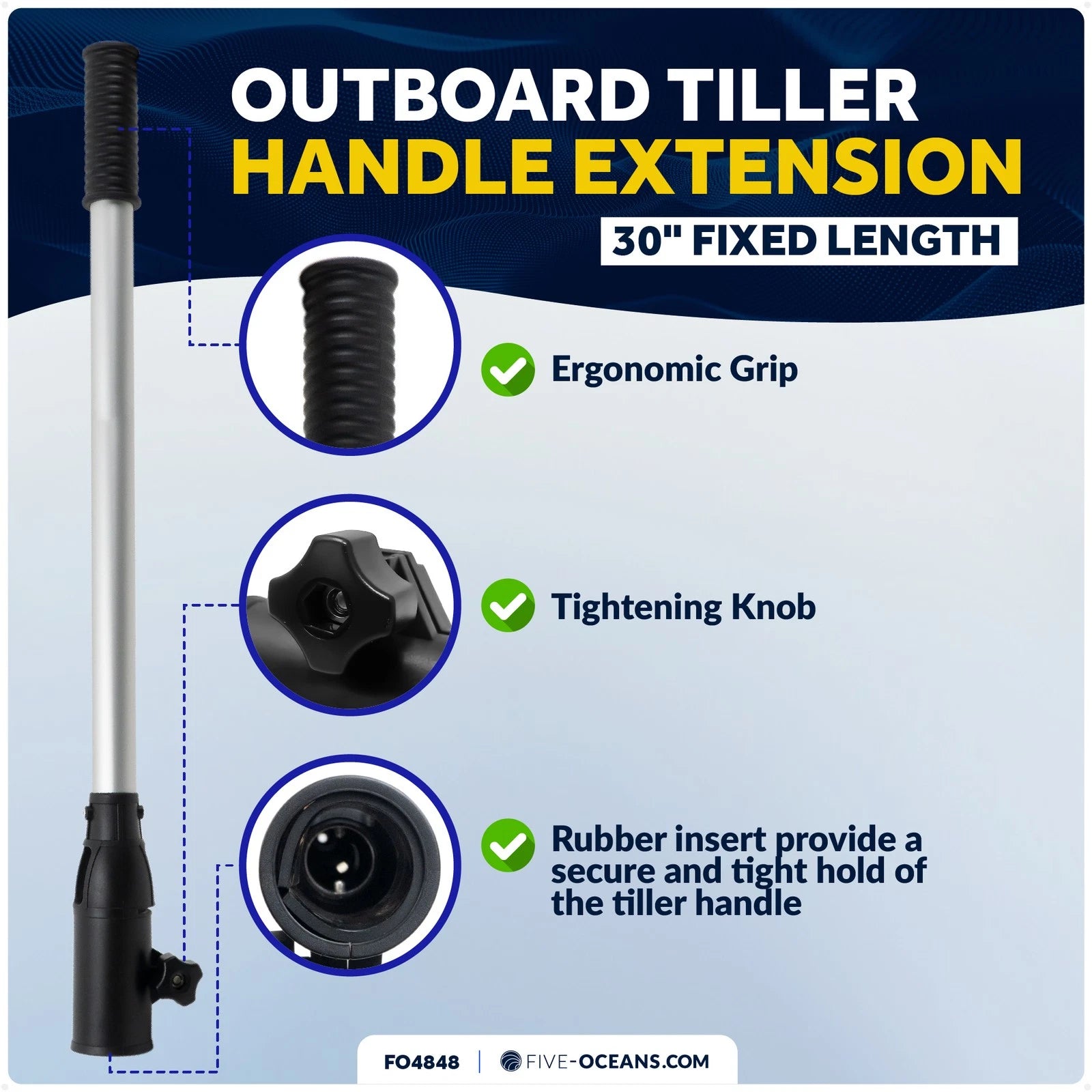Tiller Extension Handle for Outboard & Trolling Motors (30")