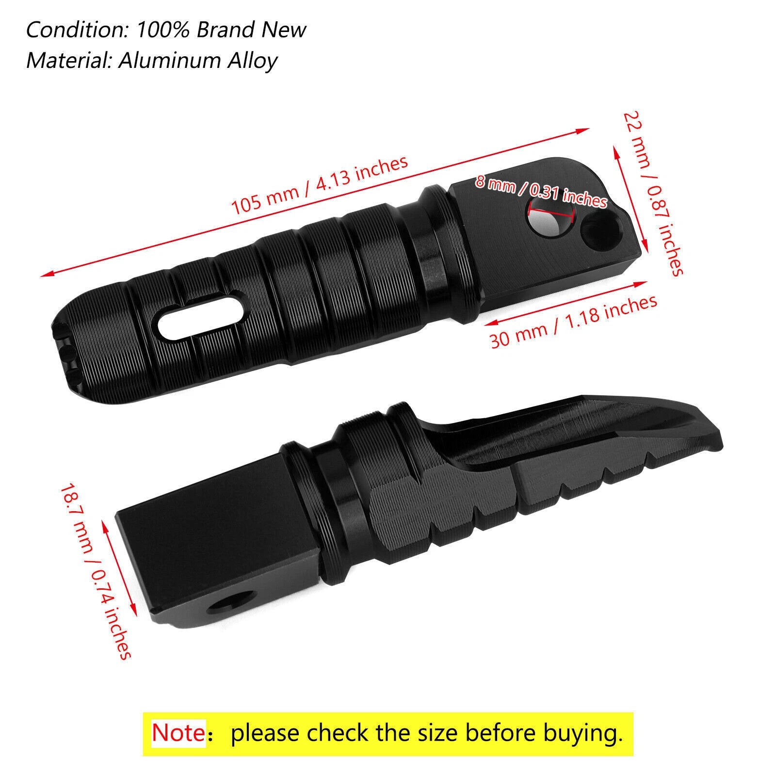 Rear Footrests Foot Pegs for BMW R Ninet F900R F900XR R1200R R1200RS R1250R (2014–2023)