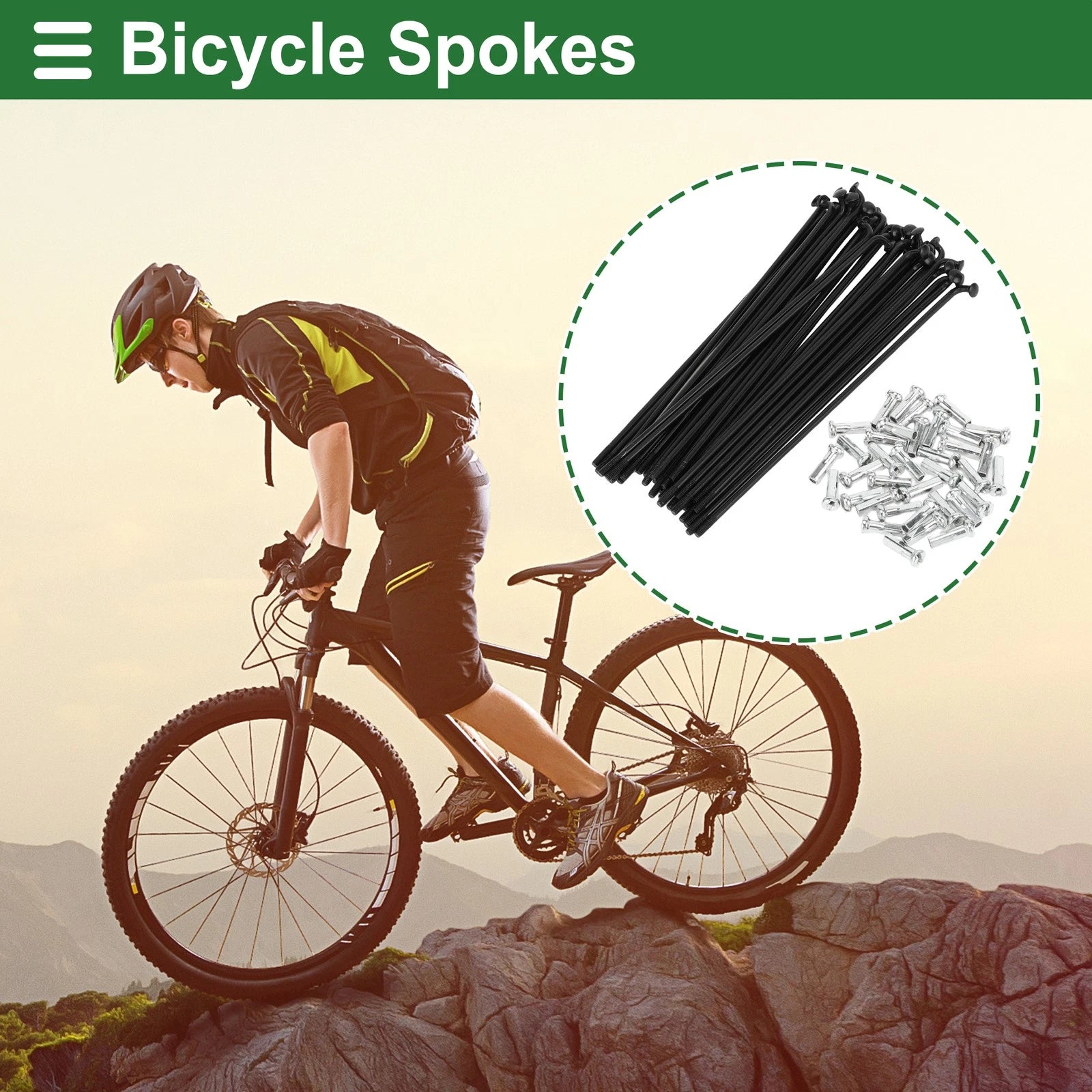 Bicycle Spokes Nipple Set 14G Carbon Steel Universal for Universal (2005–2015)