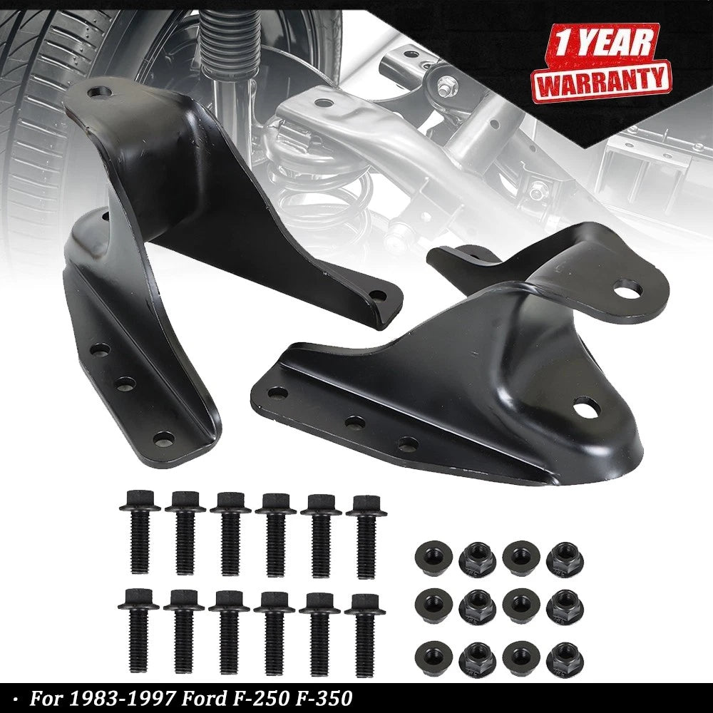 Set of 2 Rear Leaf Spring Forward Shackle Bracket Hanger for Ford F-250 F-350