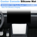 Center Console Silicone Mat for Tesla Model 3 (2024–2026) Wireless Charging Pad White