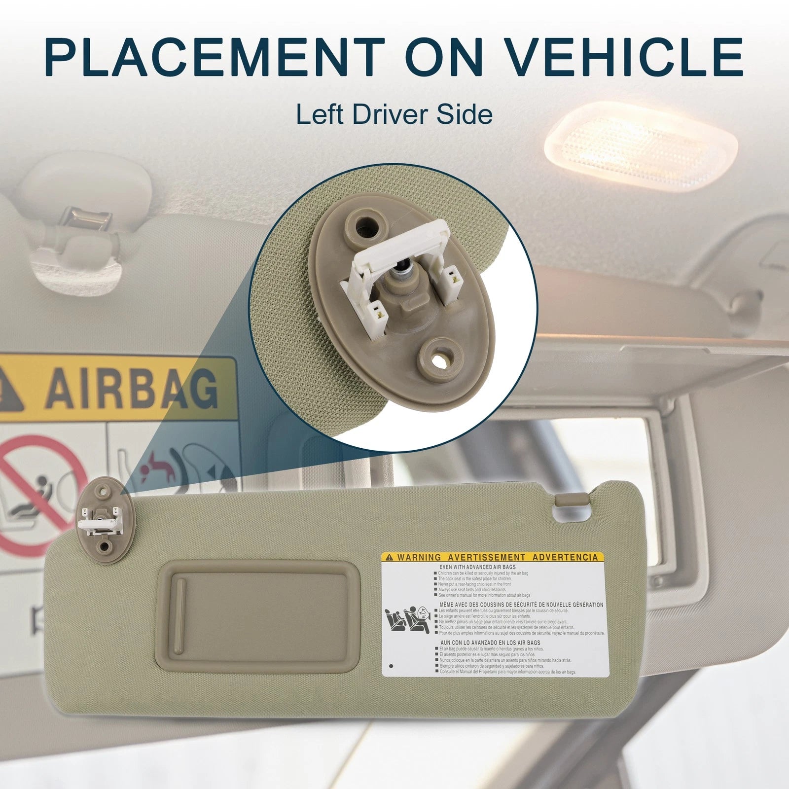 Left Driver Side Car Sun Visor with Mirror for Toyota 4Runner (2010–2024)