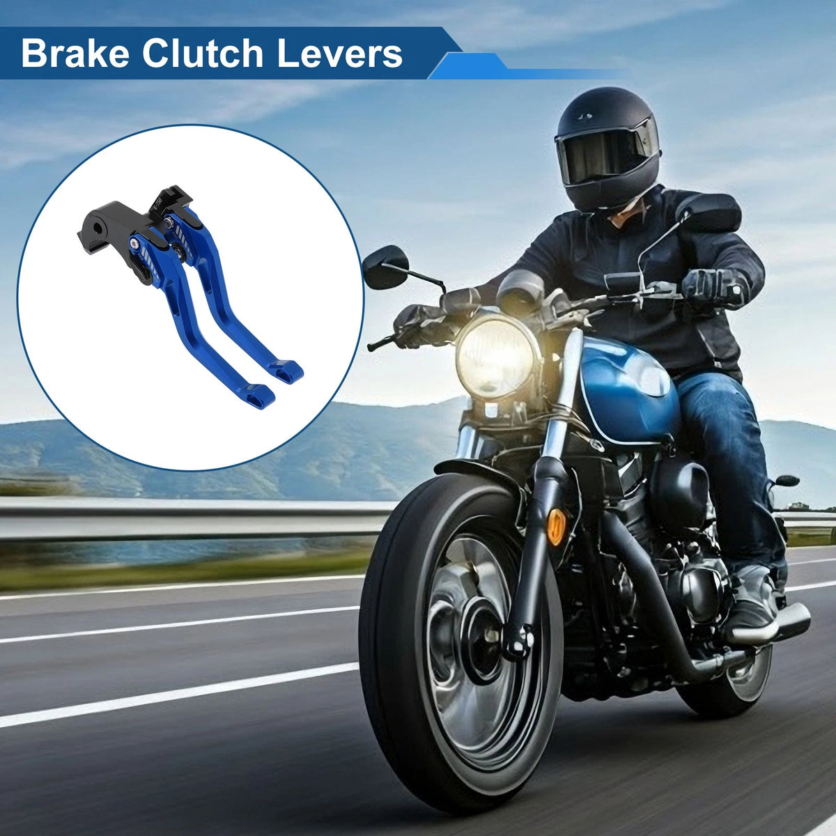 Adjustable Short Brake Clutch Lever for Kawasaki ZX6R (2019–2025) Blue