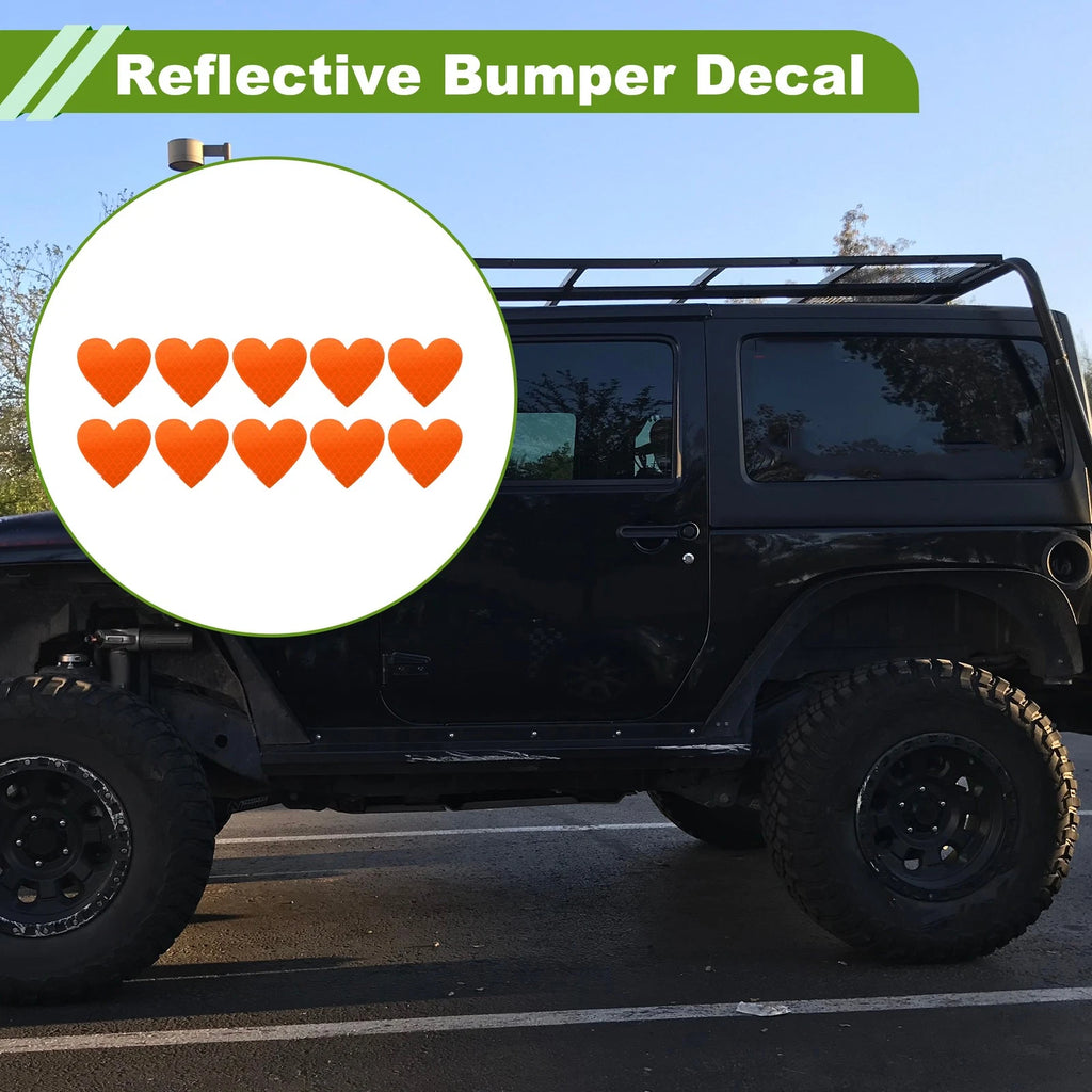 Reflective Bumper Decal for - Orange Heart Rhombus