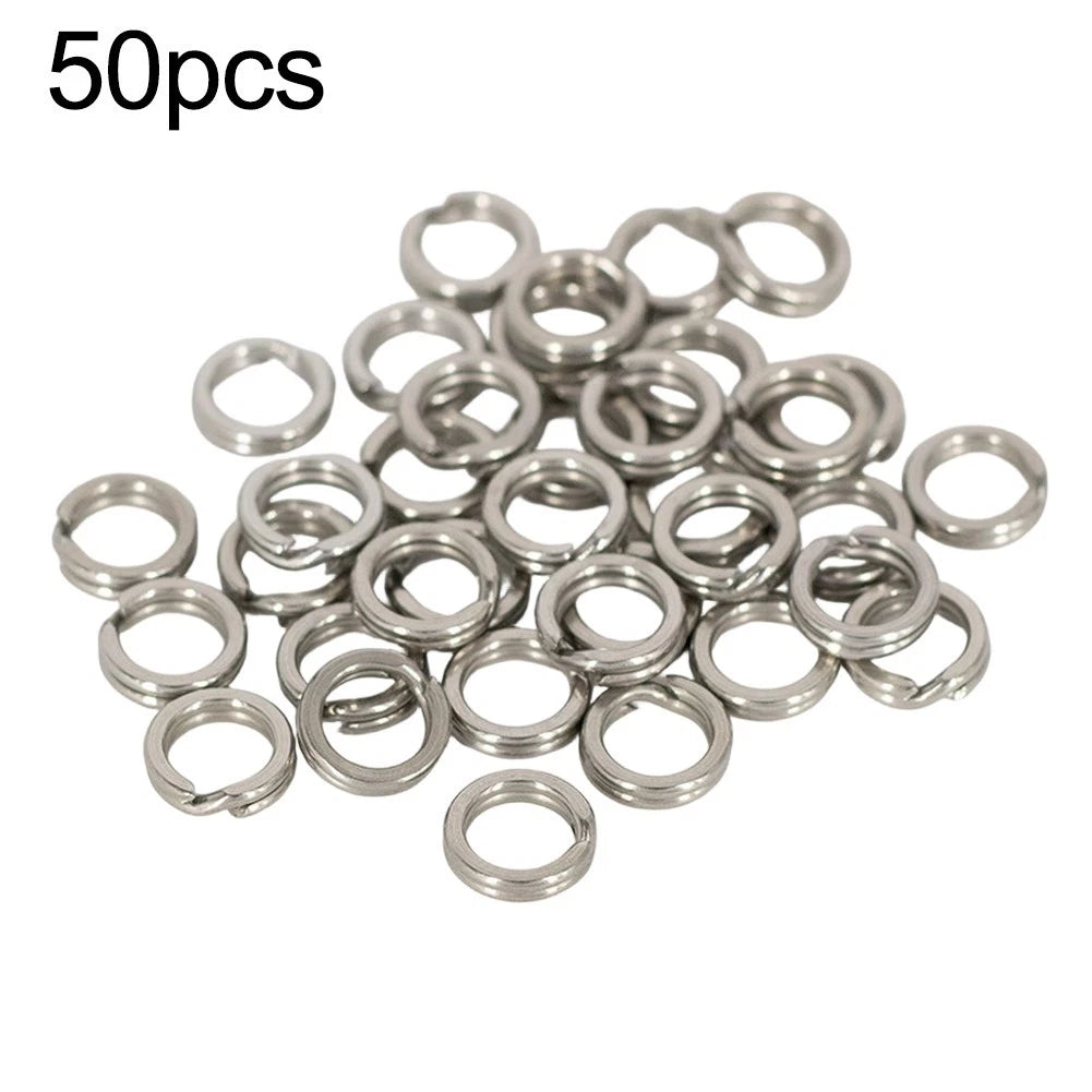 50pcs Stainless Steel Open Rings for Secure Lure Attachment