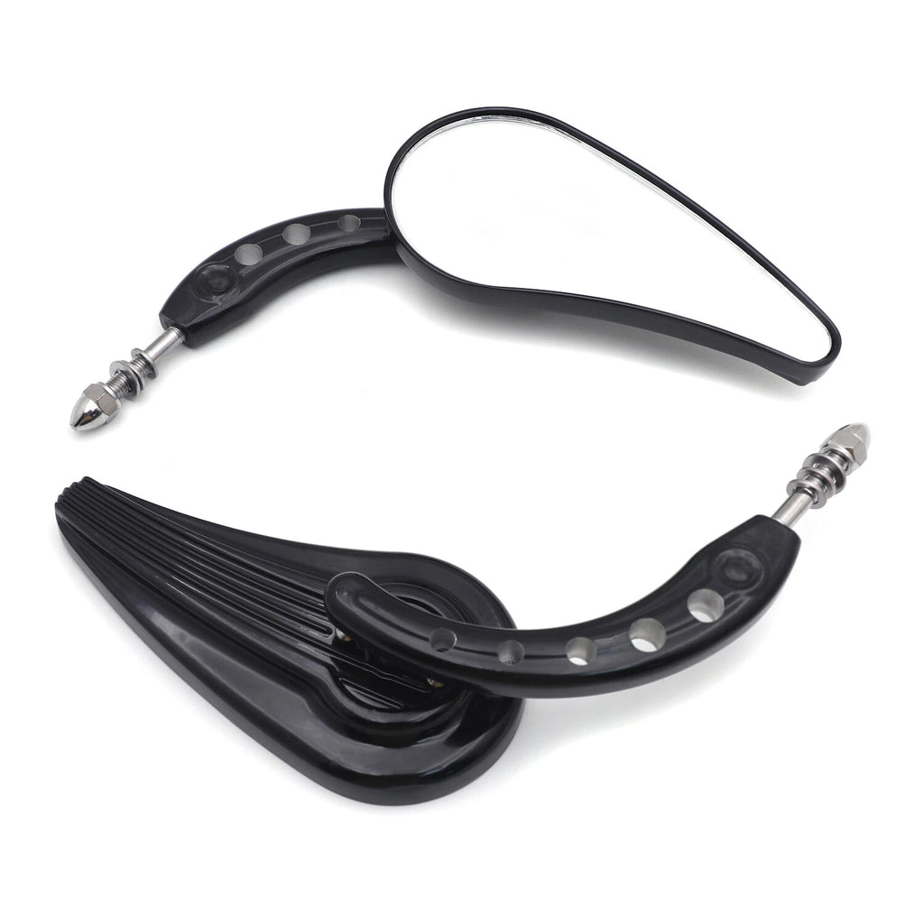 Black Raindrop Side Mirrors for Harley Electra Glide (2014–2023)