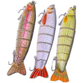 Set of 3 Multisection Fish Lures for Shoreline and Boat Angling