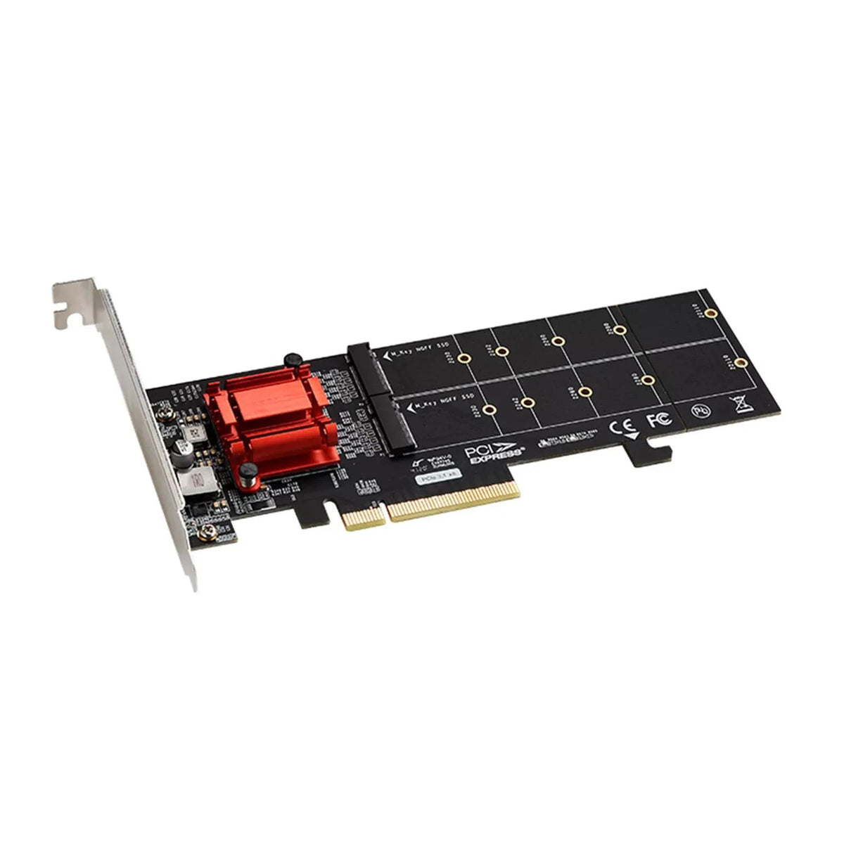 M.2 SSD Adapter Expansion Card for PCIe 3.1 X8 (Dual M-key)