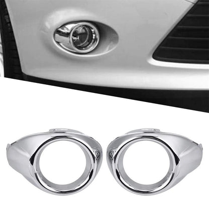 2Pcs Front Fog Light Lamp Cover Chrome Ring Trim for Ford Focus (2012–2014)